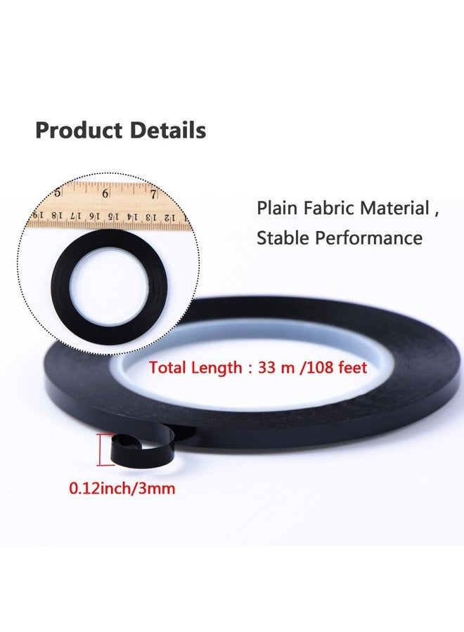 Outus 6 Pack 3 mm Width Graphic Chart Tape Art Tape Grid Marking Tapes Whiteboard Gridding Tape Self-Adhesive Artist Tape, Black - Image 3